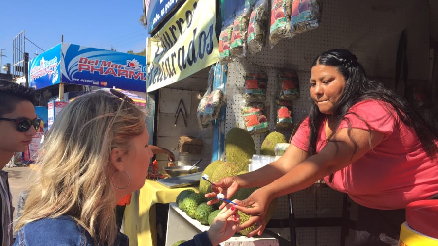 Tasting local fruits