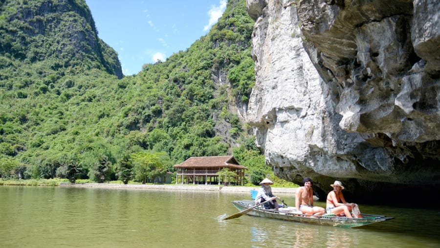 Sail on a Sampan in Ngo Dong River