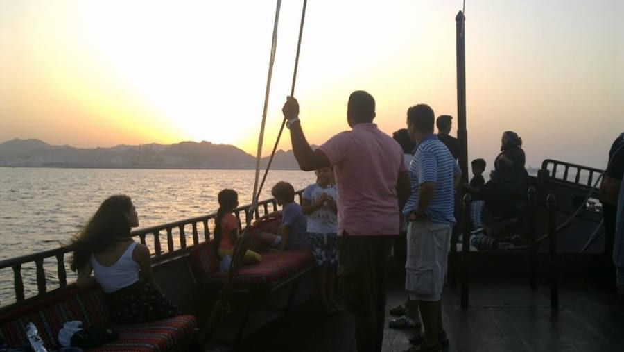 Tourists enjoying the sunset
