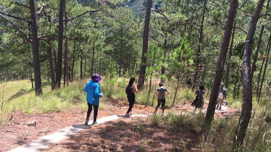 Hiking on the mountain trails
