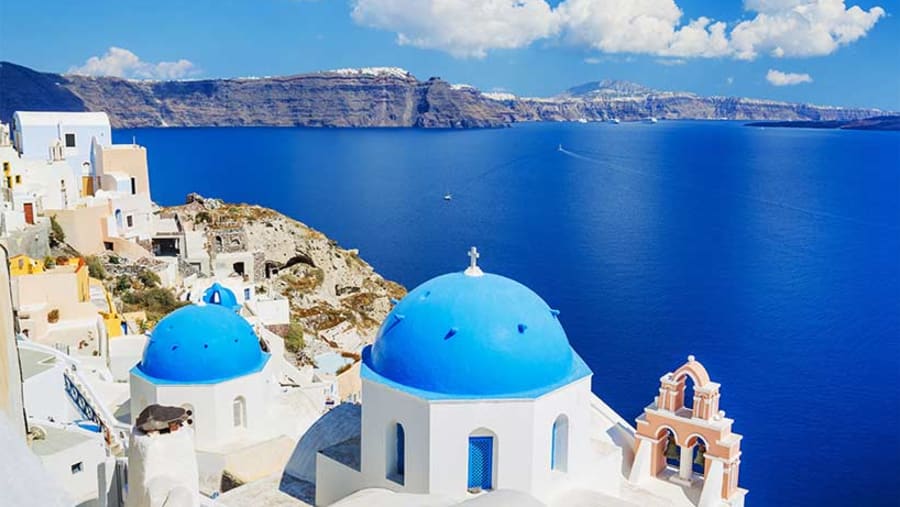 Blue Dome Church in Santorini