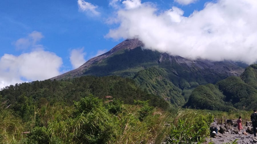 View of the Mount Merapi peak