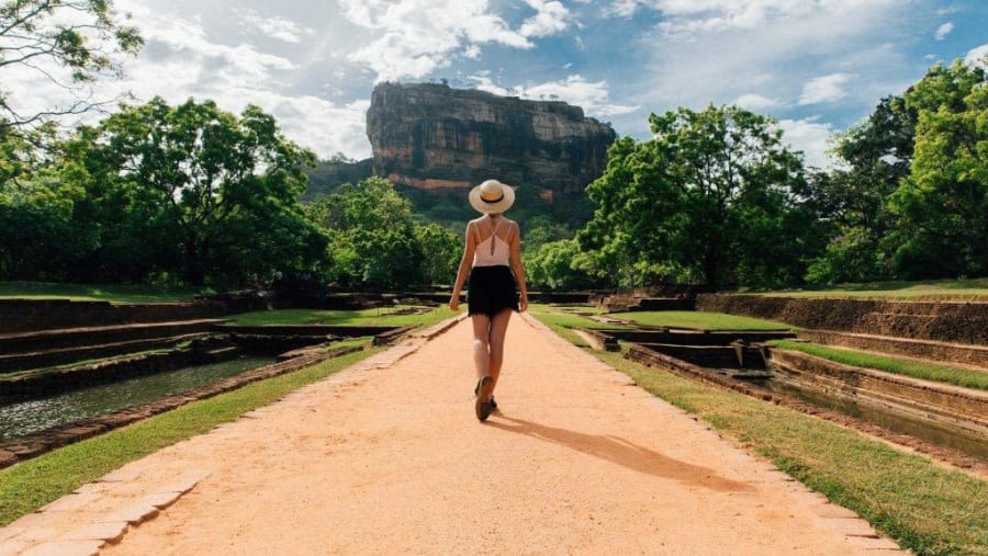 Walking Towards the Ancient Rock Fortress