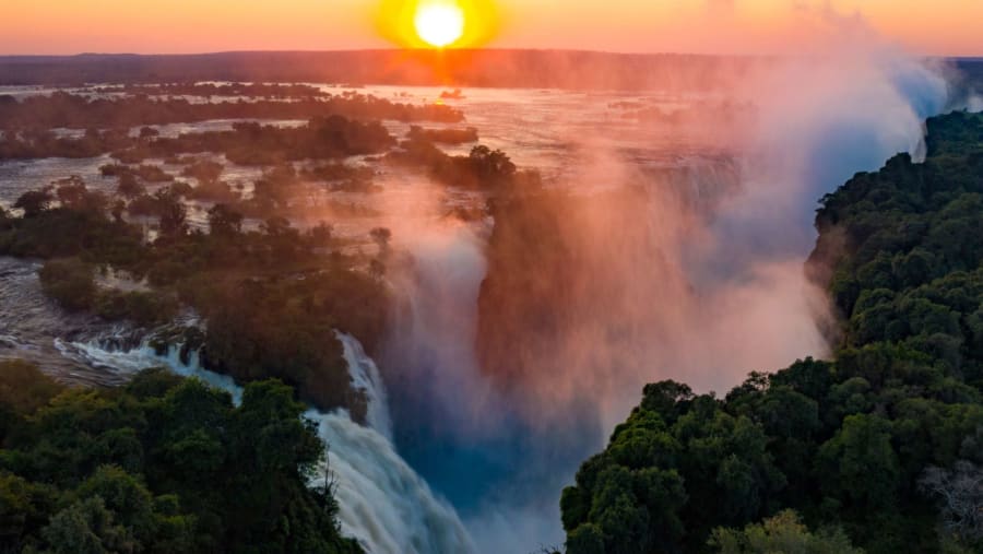 Victoria Falls during Sunrise