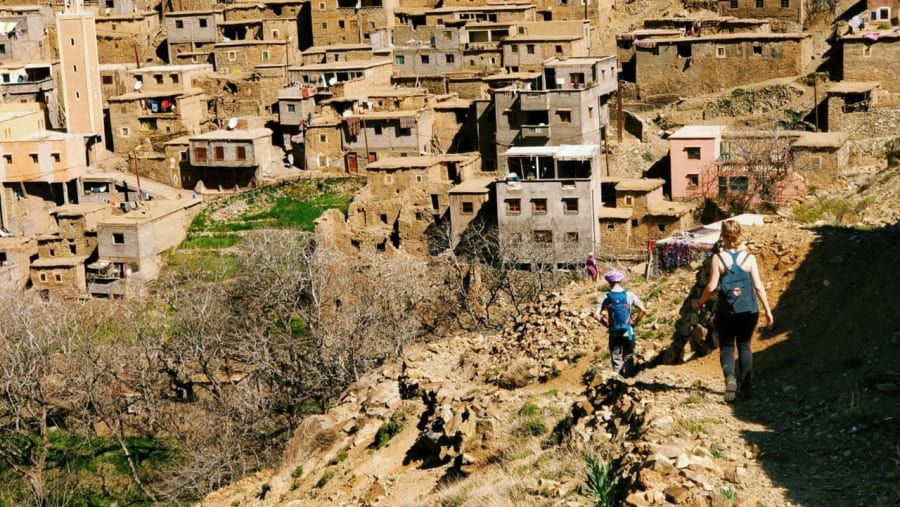 trek up to mountain villages