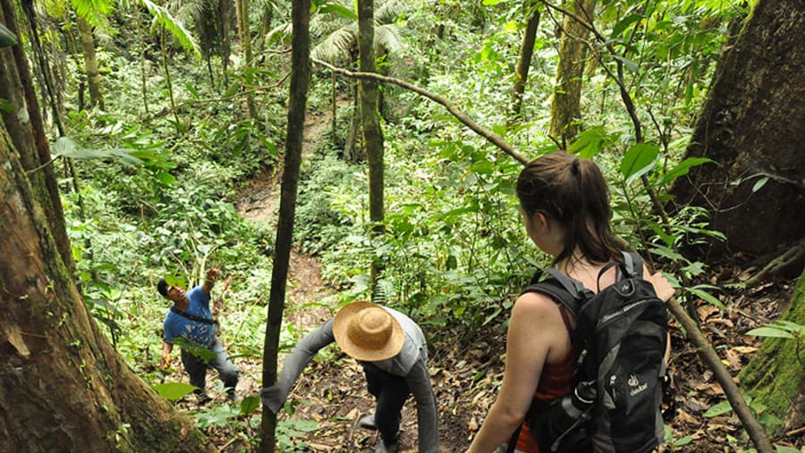Travellers at the Amazon Tena Lodge