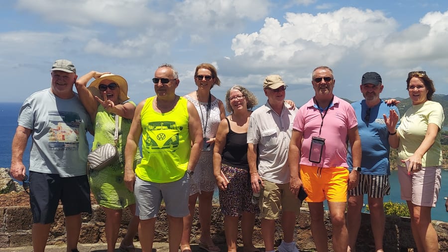 Tourists on the Antigua and Barbuda Tour