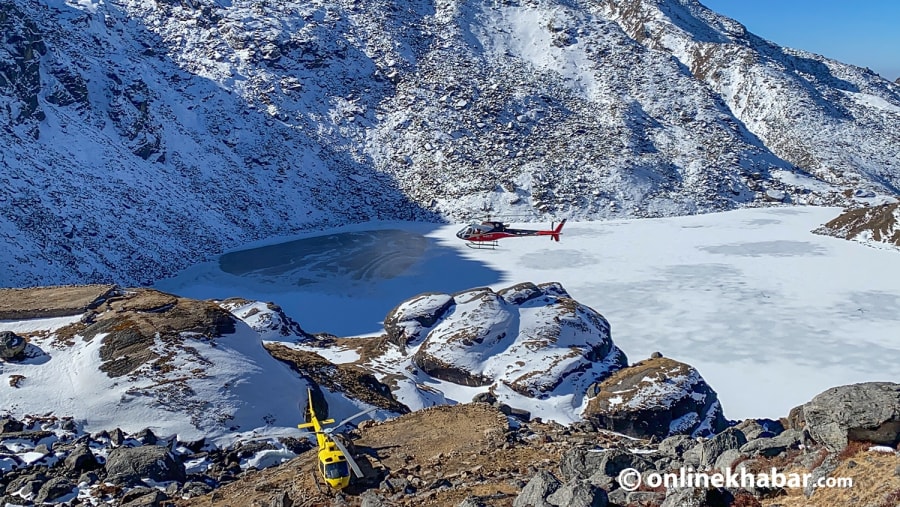 Helicopter service in Gosainkunda