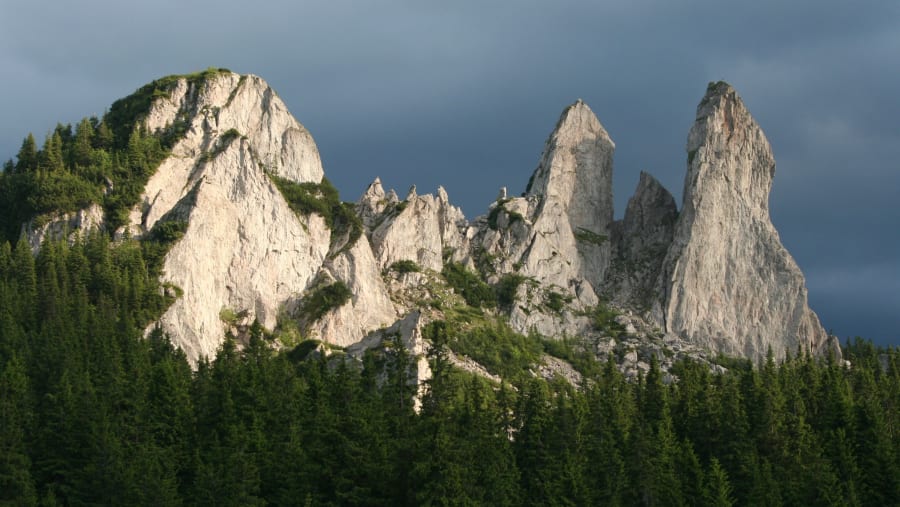 Kogaionon mountains view in Romania