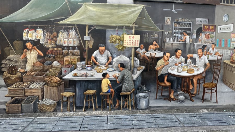 China Town wall painting