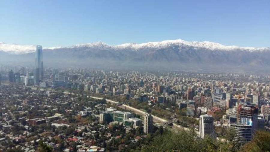 Aerial view of Santiago, Chile