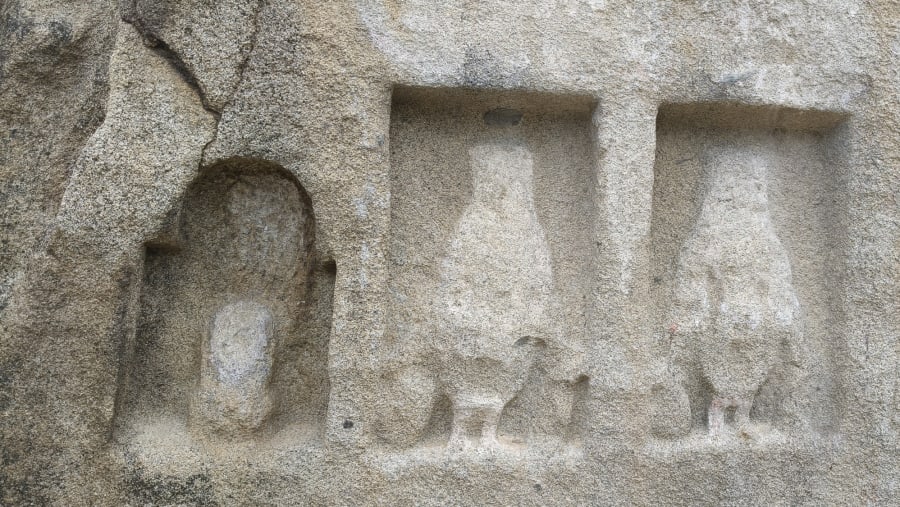 Stone Carving out side of Barabar Caves.
