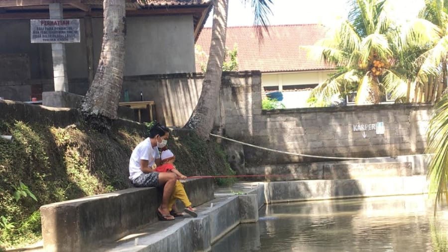 Fishing in a local pond