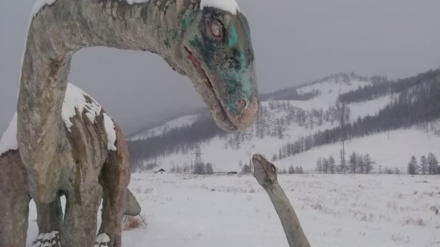 dinosaur statues