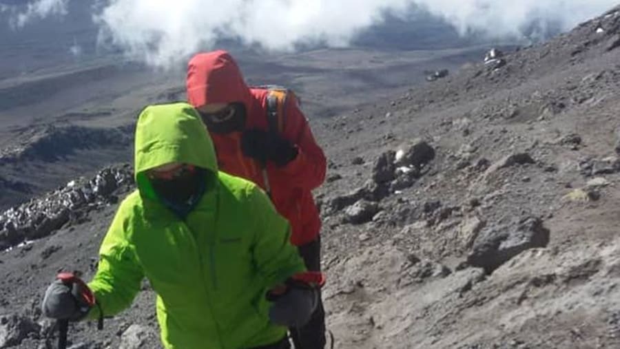 Trekking up the mountain