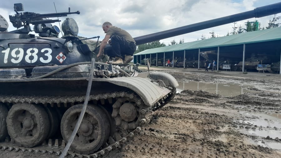 Soviet-era T-55 main battle tank