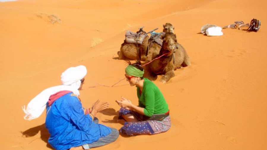 camel ride in Desert Camp, Marrakech