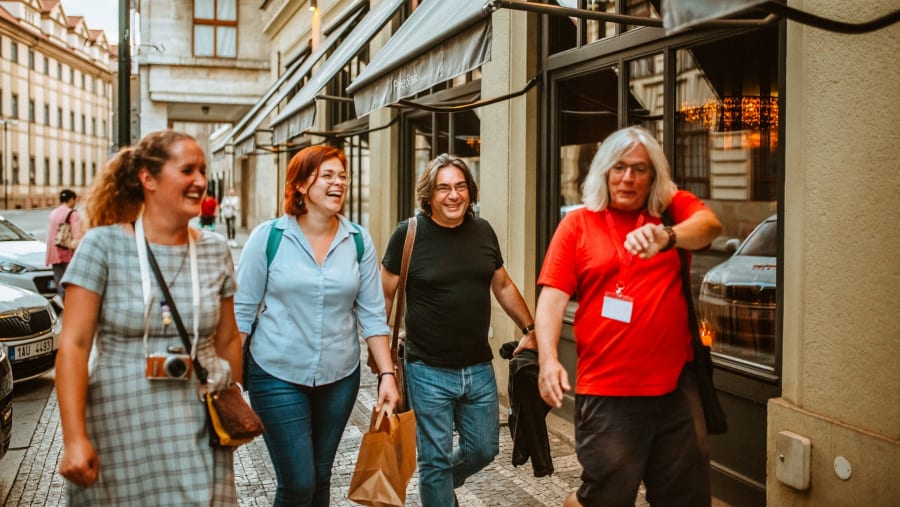 Tourists enjoying the tour