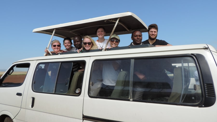 Tourists in the Van en-route to the Ol Pejeta Conservancy