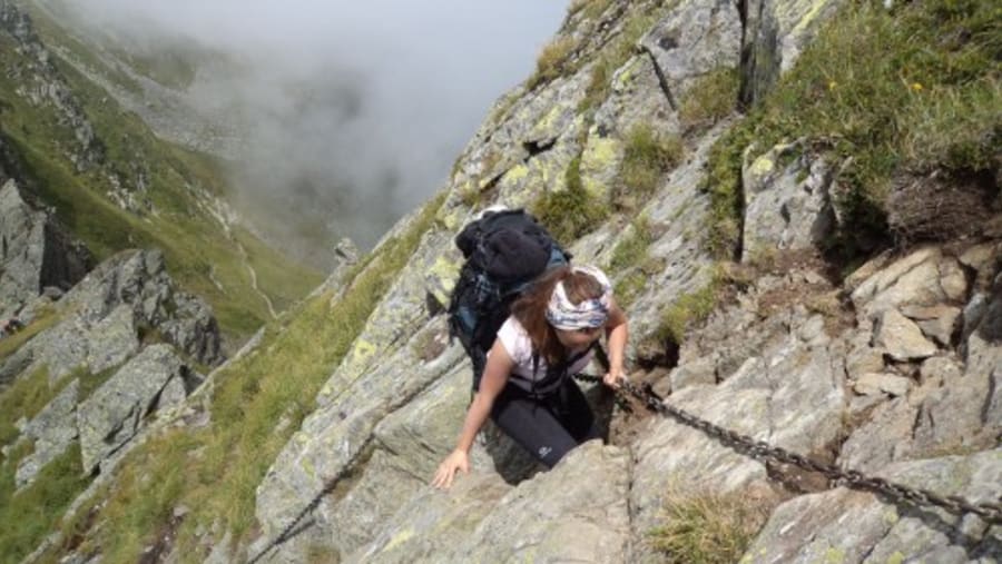 climbing Fagaras mountains