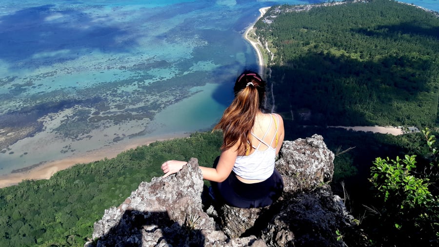 A view from the top of Le Morne Mountains in Mauritius
