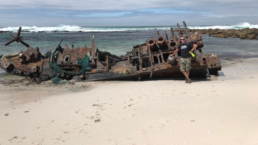 Close shipwreck view