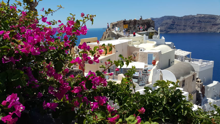 Admire the beauty of Santorini