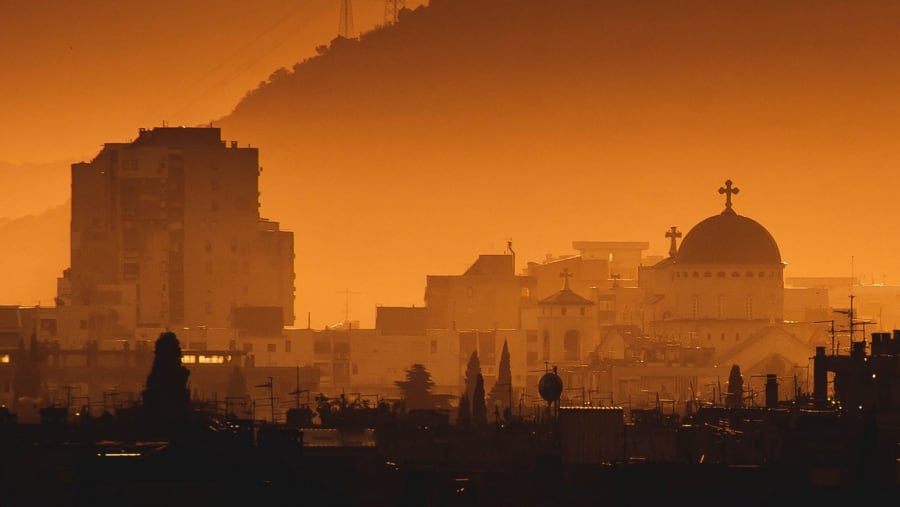 Podgorica city during sunset