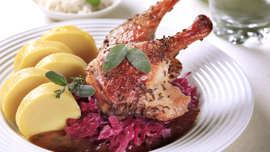Roasted Duck with Red Cabbage