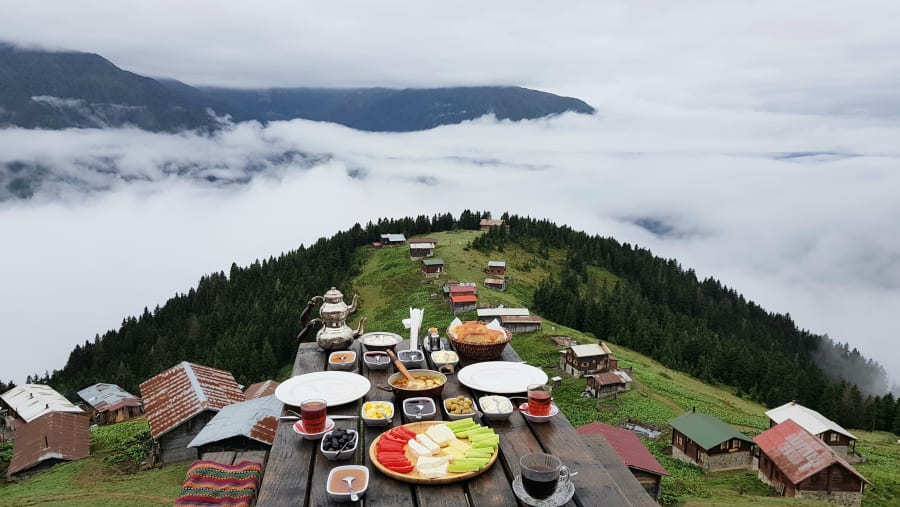 Turkish meal with the clouds