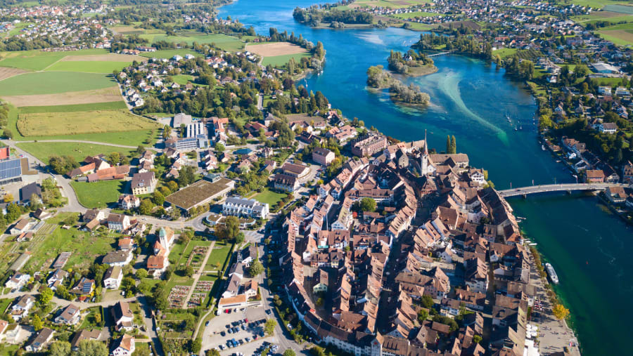 Aerial view of Stein am Rhein
