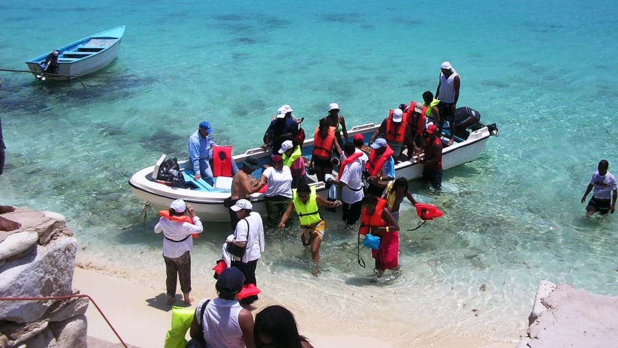 Boat ride to the Saona island