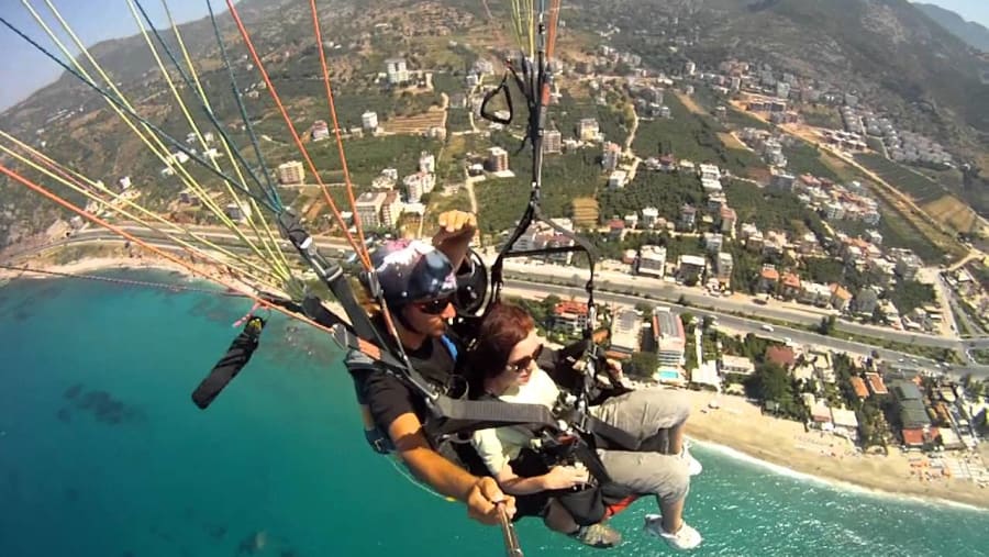 Travellers paragliding