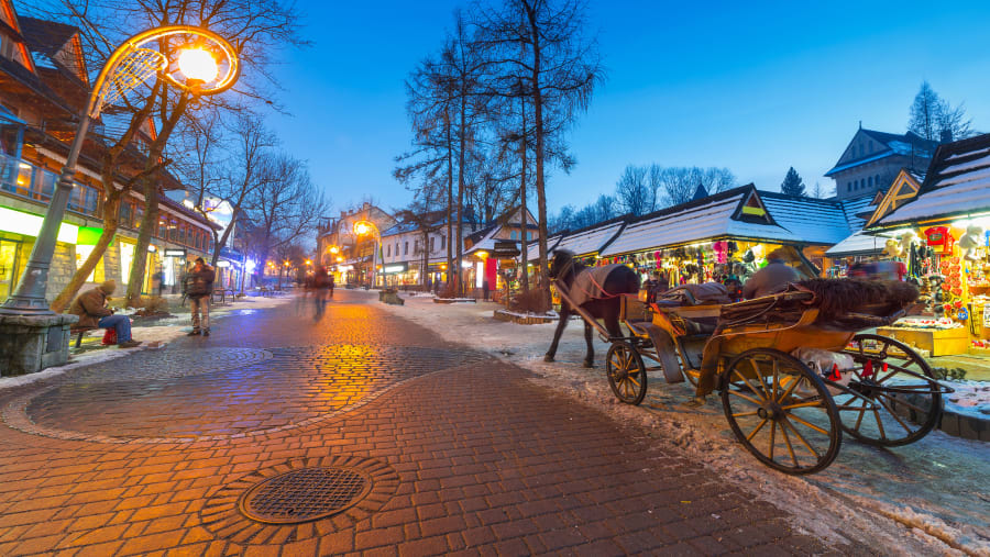 Krupówki Street in Poland