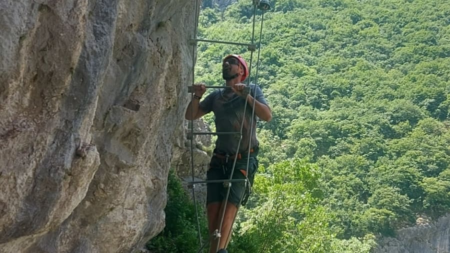 climbing with scenic views in Rugova Canyon