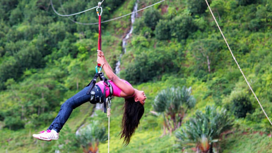 Zipling in La Vallee Nature Park, Port Louis
