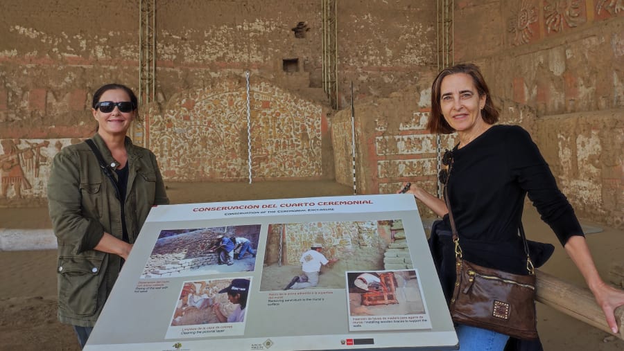 Travelers visiting the Temples