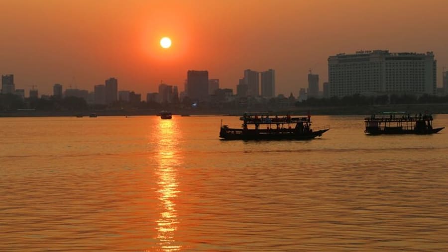 The skyline in golden light