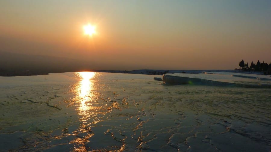 Sun Setting over the Hot Springs