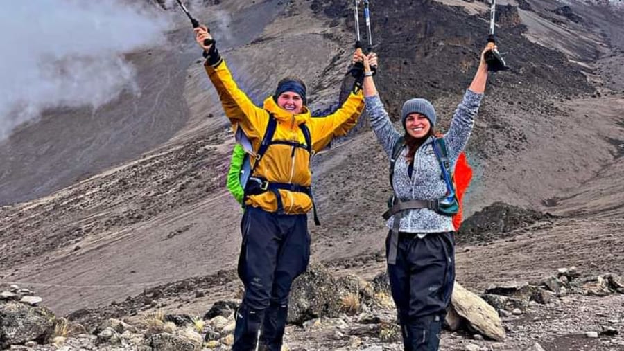 On the way up Mt Kilimanjaro