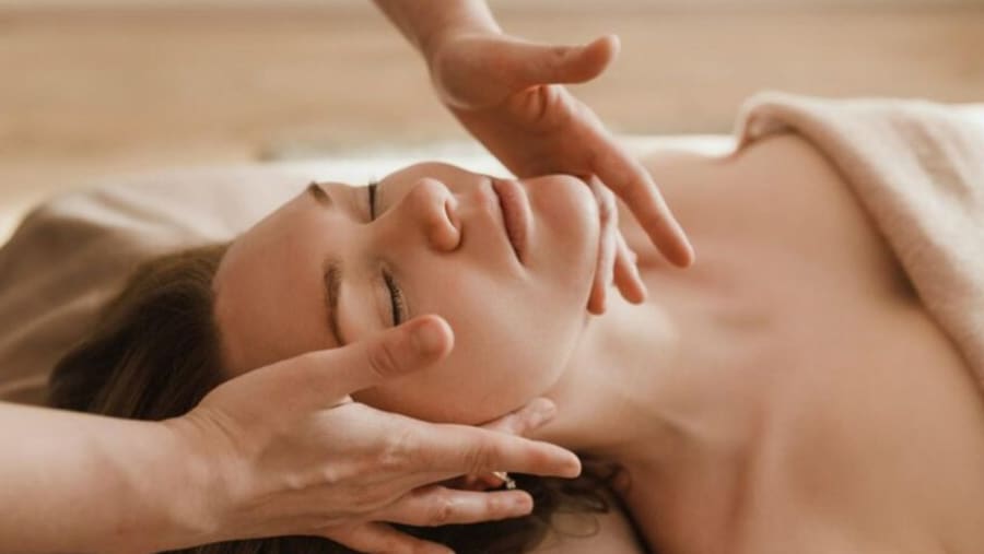 Traveller getting a massage