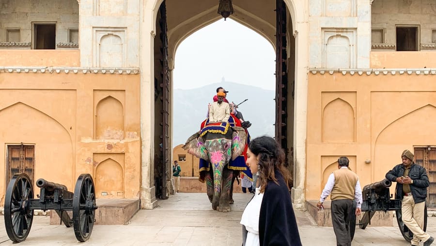 Elephant riding at Amer Fort, Rajasthan