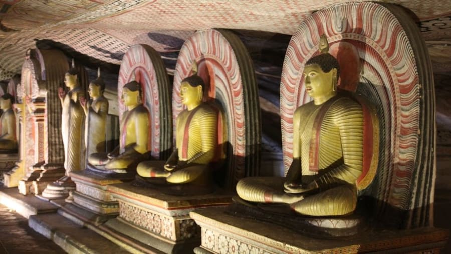Inside Dambulla Cave Temple