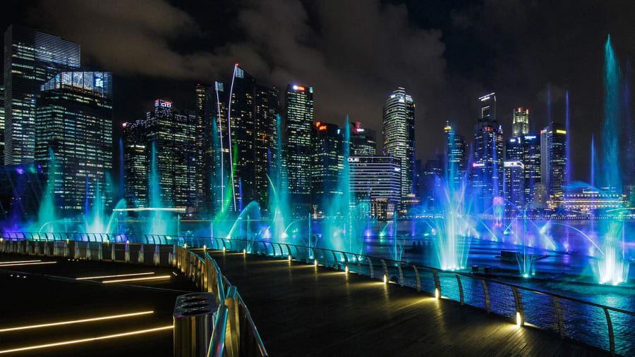 Witness the beautiful light and laser show, Spectra in Singapore