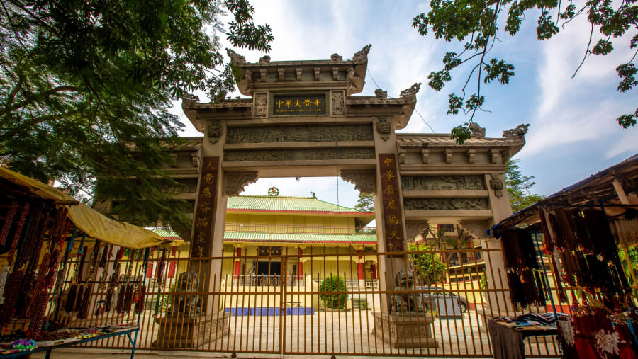 Chinese Temple, Bodh Gaya , India. This temple, established by the Chinese, is reminiscent of Chinese artwork and architecture. The place is located right next to the Maha Bodhi complex