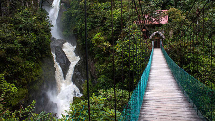 Waterfall in Banos, Ecuador