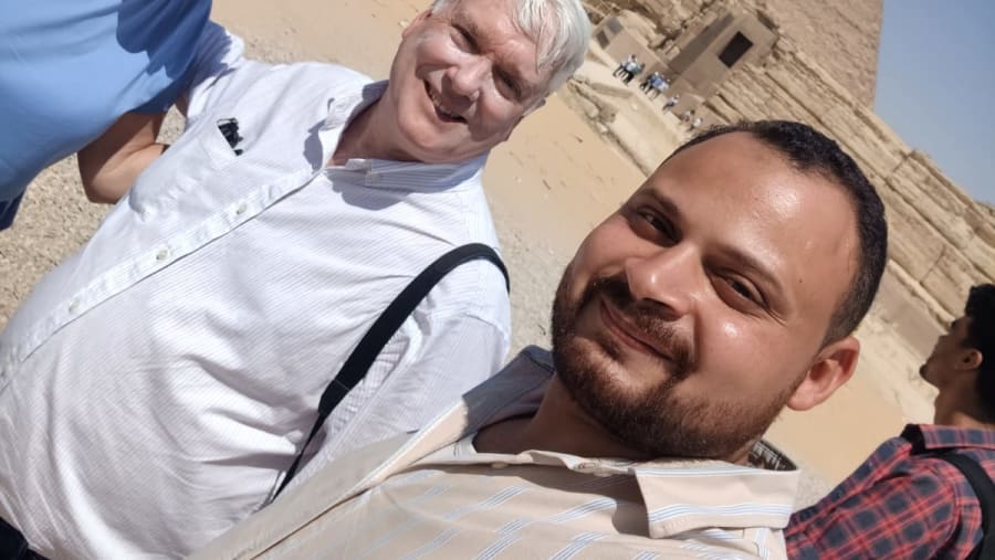 Tourists at the Pyramids of Giza