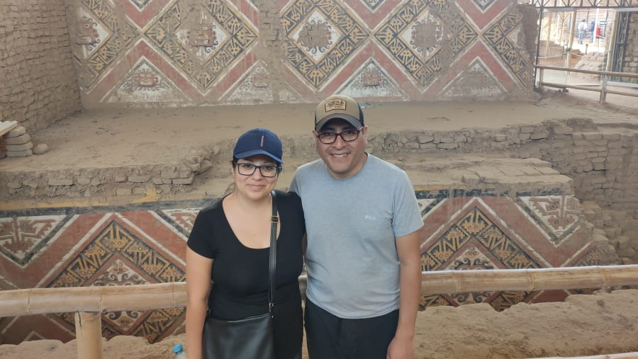 Travelers visiting the Temples
