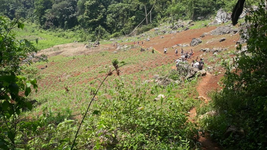 Hiking Up a Mountain in Laos