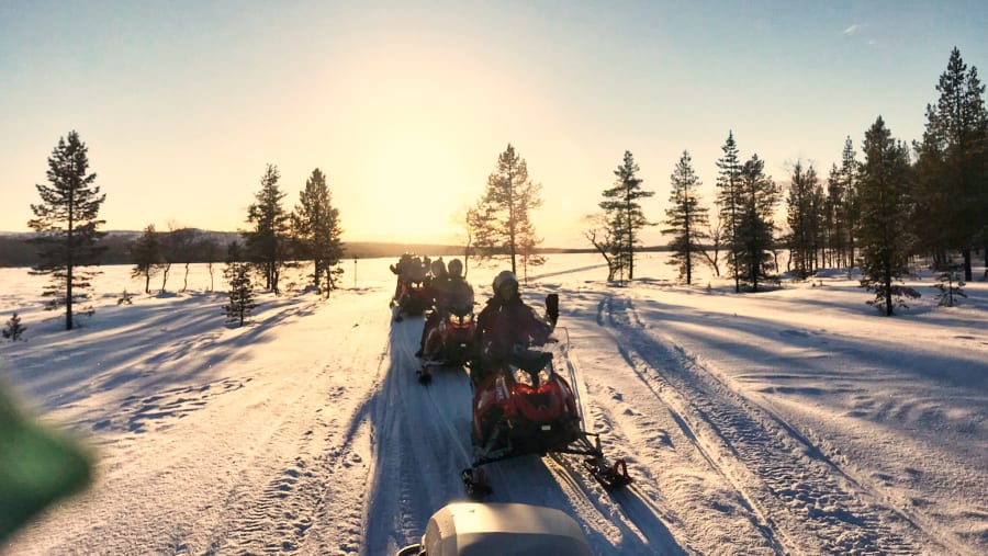 Enjoy the Snowmobile ride